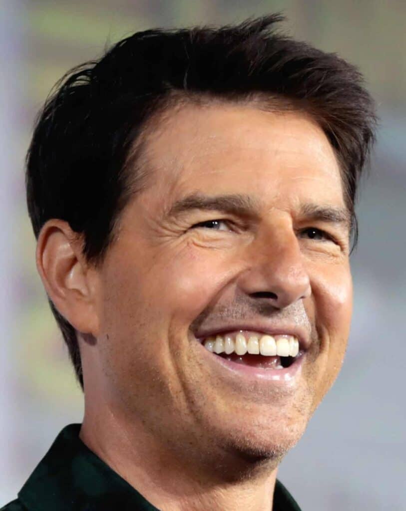 Tom Cruise with square looking Porcelain veneers ​